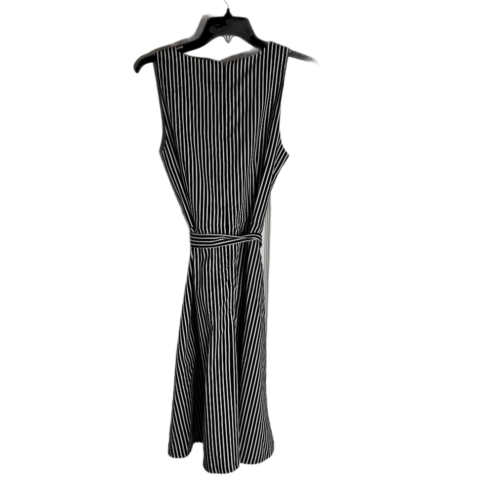 NWT LOFT Black White Striped Dress sz 6 - Picture 4 of 10